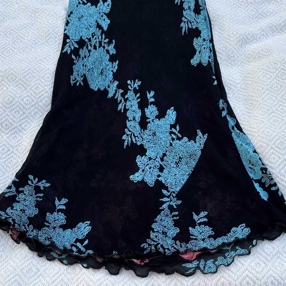 Reversible Chic Asymmetrical Floral Skirt 100% Viscose Sz S - Picture 5 of 5